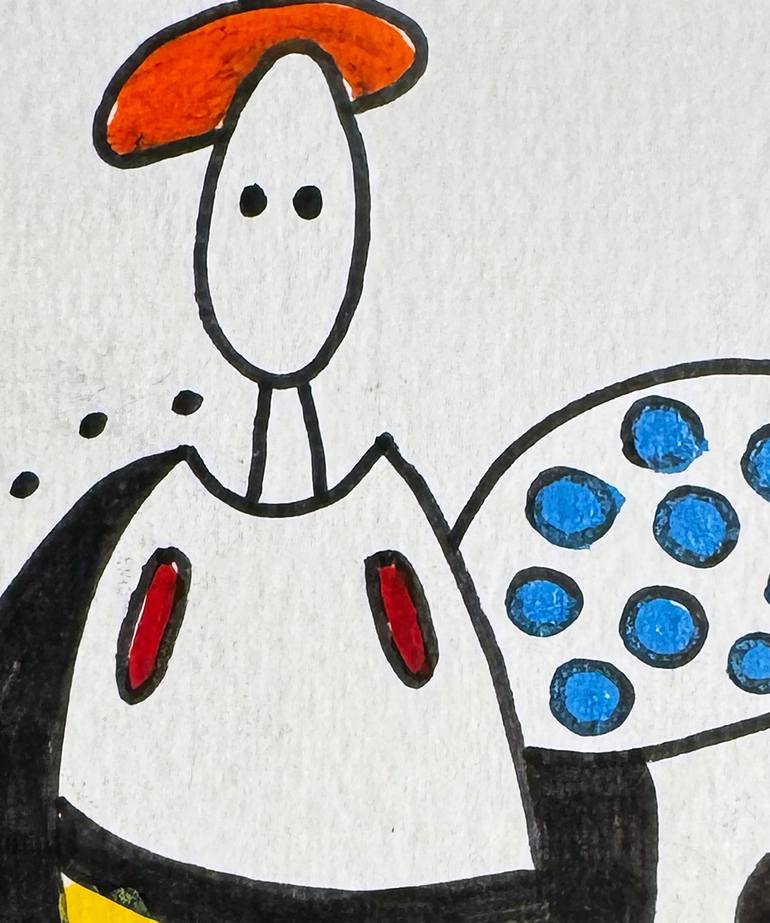 Original Abstract Humor Drawing by Nathalie Gribinski