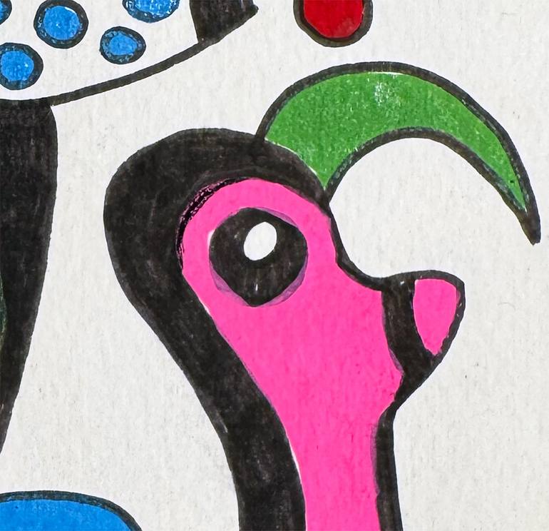 Original Abstract Humor Drawing by Nathalie Gribinski