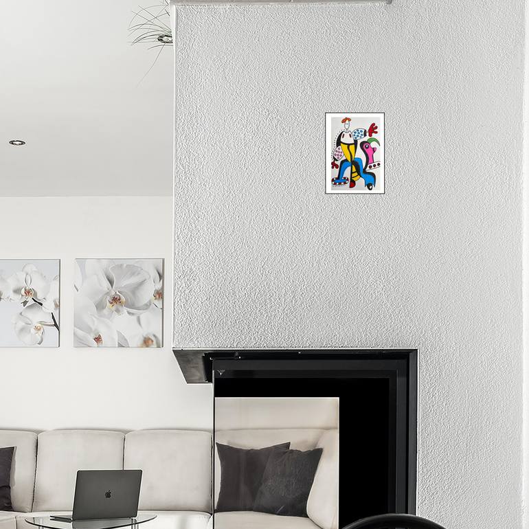 Original Abstract Humor Drawing by Nathalie Gribinski