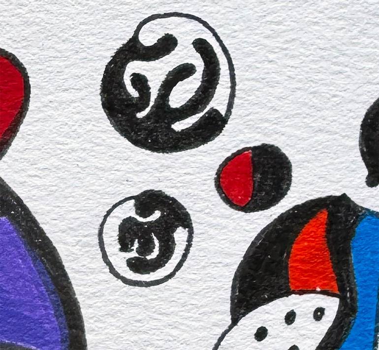 Original Abstract Humor Drawing by Nathalie Gribinski