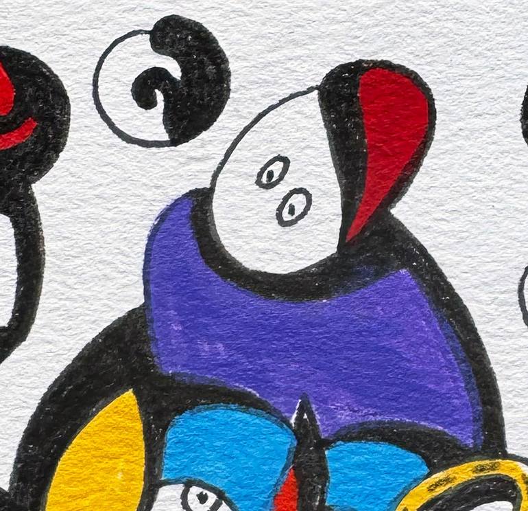 Original Abstract Humor Drawing by Nathalie Gribinski