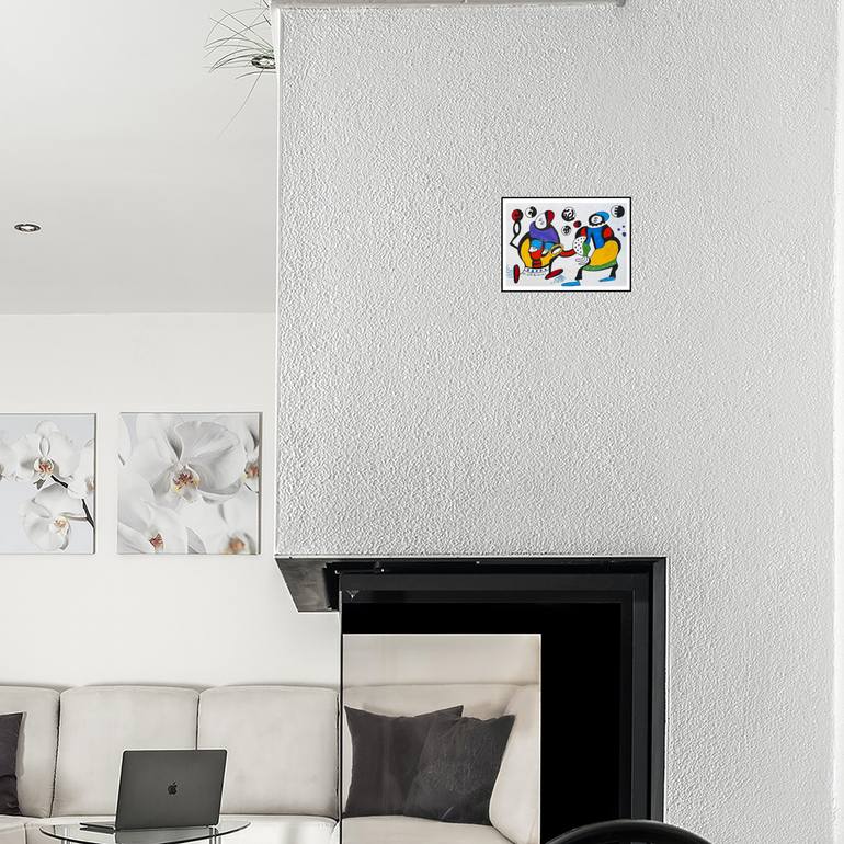 Original Abstract Humor Drawing by Nathalie Gribinski