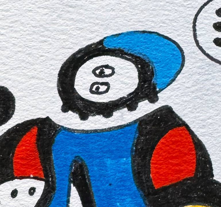 Original Abstract Humor Drawing by Nathalie Gribinski