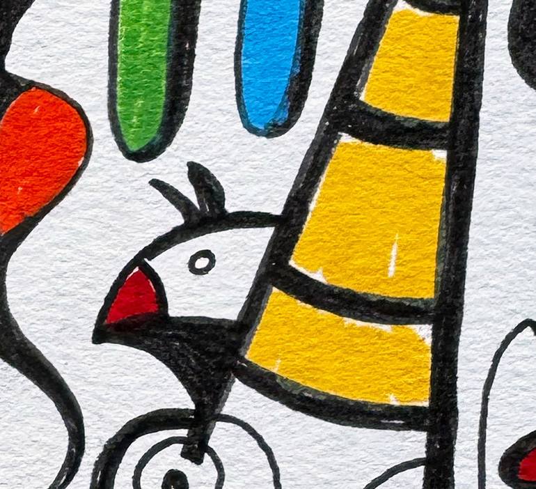 Original Abstract Humor Drawing by Nathalie Gribinski