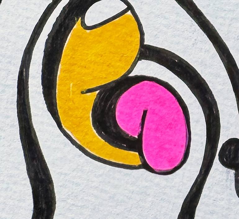 Original Abstract Humor Drawing by Nathalie Gribinski