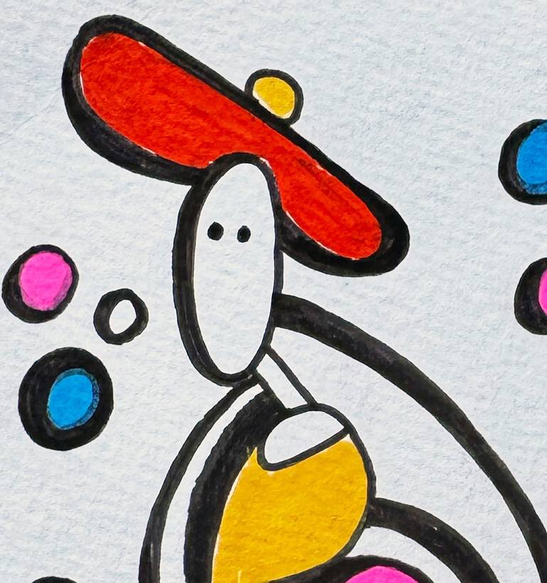 Original Abstract Humor Drawing by Nathalie Gribinski