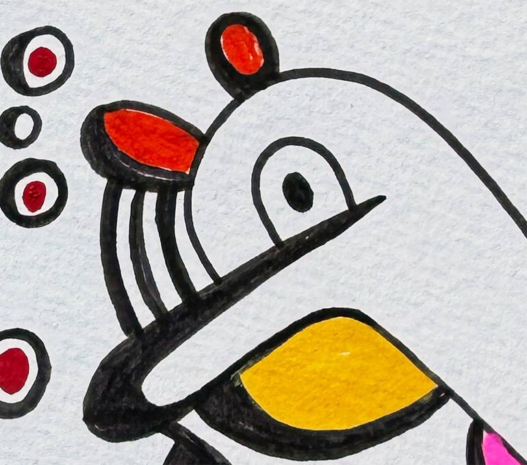 Original Abstract Humor Drawing by Nathalie Gribinski