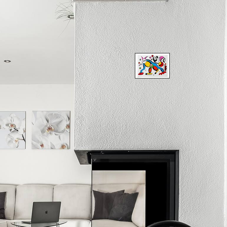 Original Abstract Humor Drawing by Nathalie Gribinski