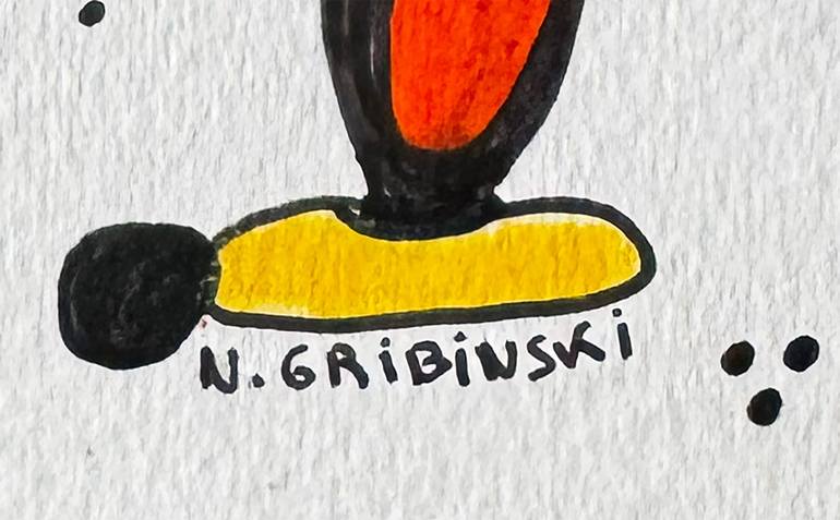 Original Abstract Humor Drawing by Nathalie Gribinski