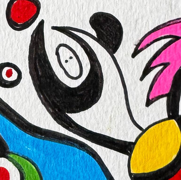 Original Abstract Humor Drawing by Nathalie Gribinski