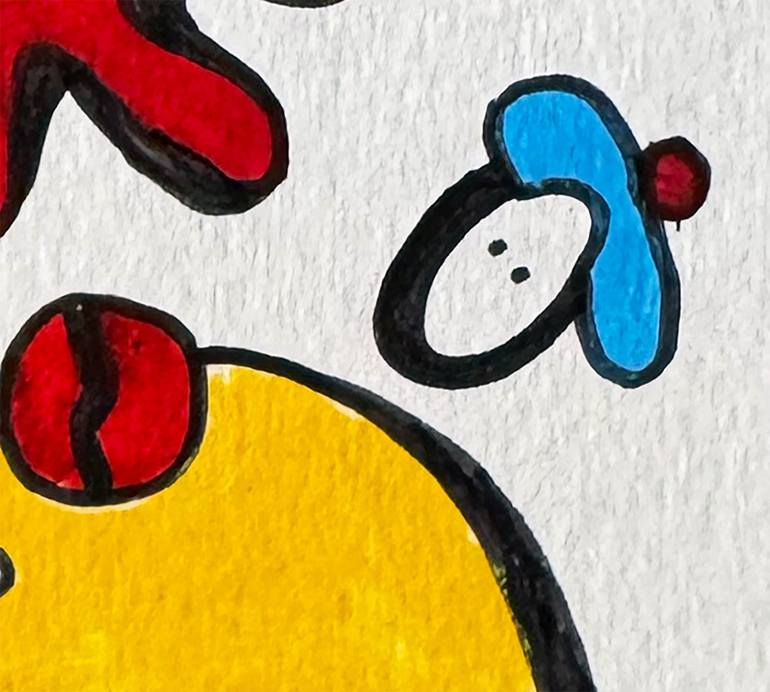 Original Abstract Humor Drawing by Nathalie Gribinski