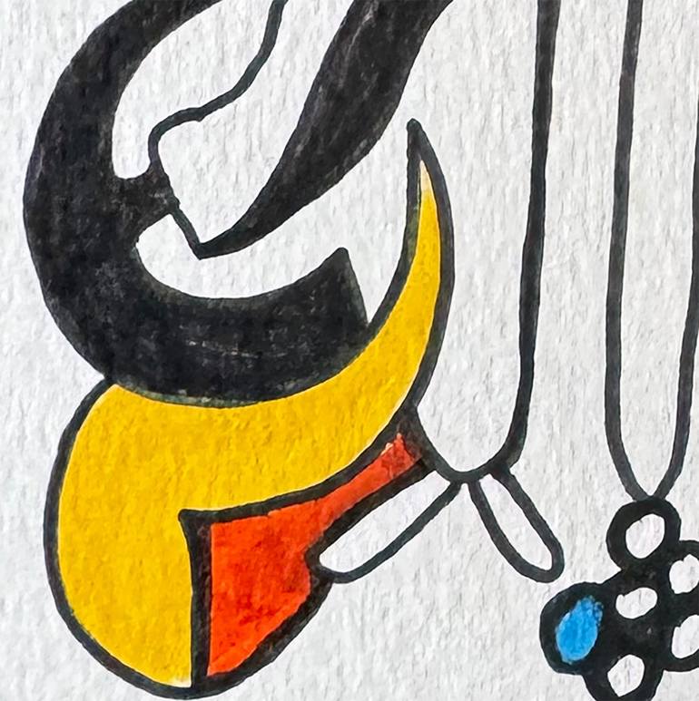Original Abstract Humor Drawing by Nathalie Gribinski
