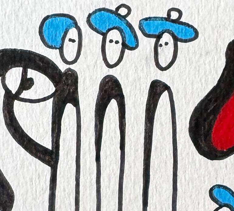 Original Abstract Humor Drawing by Nathalie Gribinski
