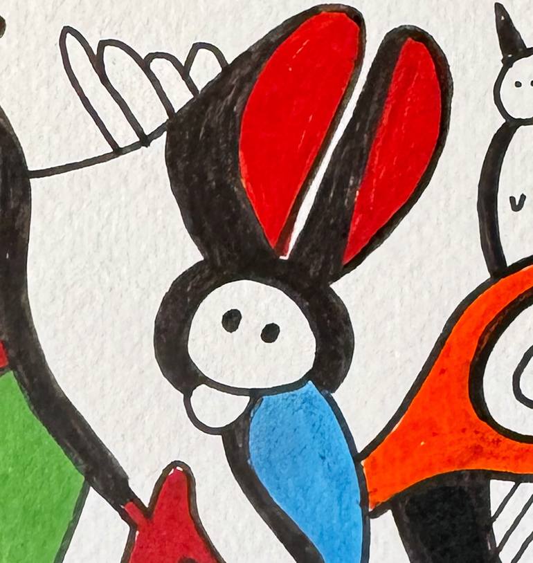 Original Abstract Humor Drawing by Nathalie Gribinski