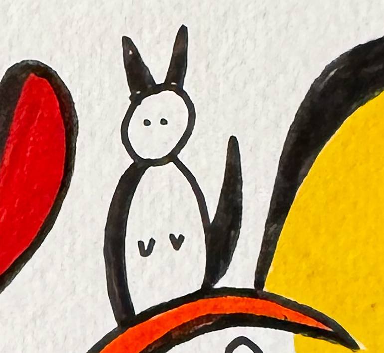 Original Abstract Humor Drawing by Nathalie Gribinski