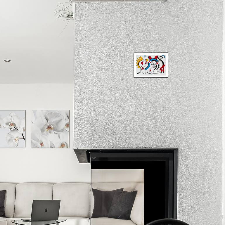 Original Abstract Humor Drawing by Nathalie Gribinski