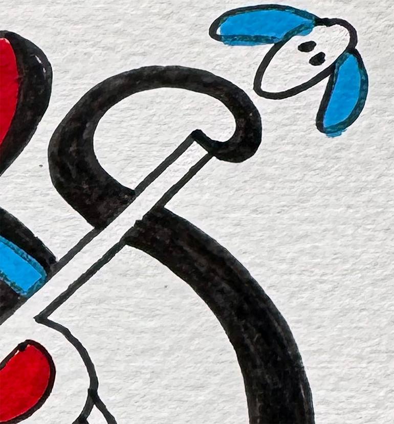 Original Abstract Humor Drawing by Nathalie Gribinski