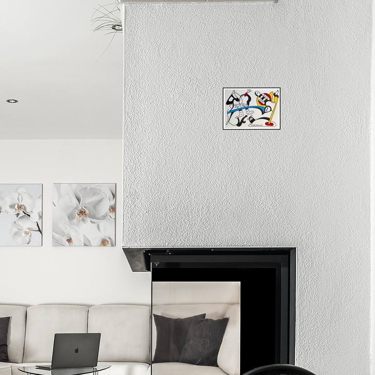 Original Abstract Humor Drawing by Nathalie Gribinski