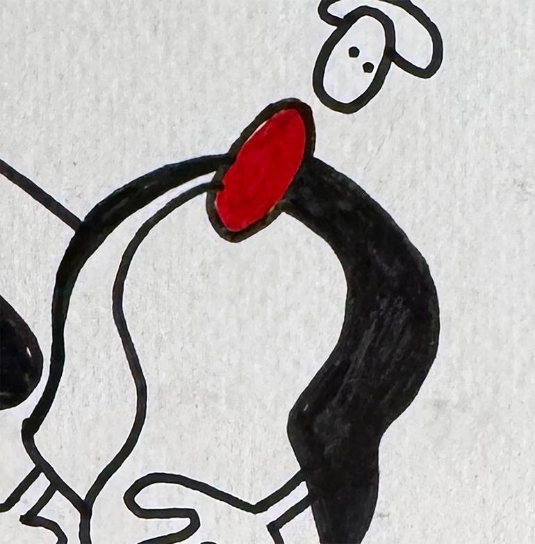 Original Abstract Humor Drawing by Nathalie Gribinski
