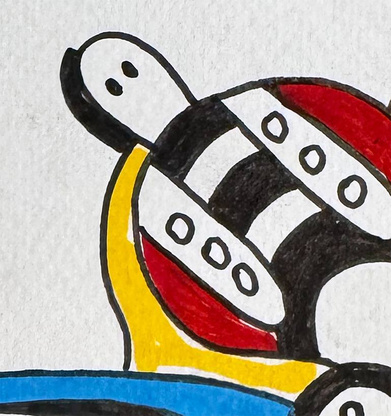 Original Abstract Humor Drawing by Nathalie Gribinski