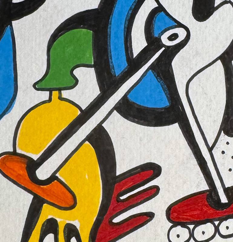 Original Abstract Humor Drawing by Nathalie Gribinski