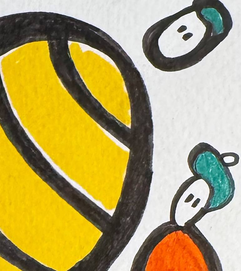 Original Abstract Humor Drawing by Nathalie Gribinski