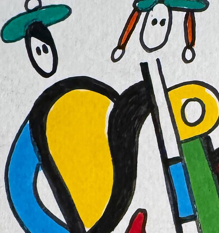 Original Abstract Humor Drawing by Nathalie Gribinski