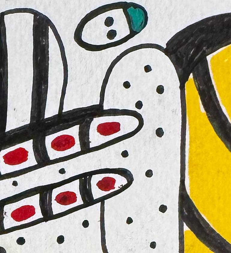 Original Abstract Humor Drawing by Nathalie Gribinski