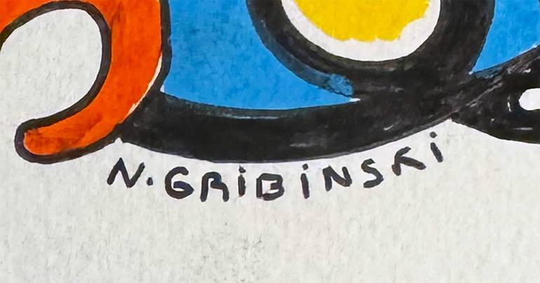 Original Abstract Humor Drawing by Nathalie Gribinski