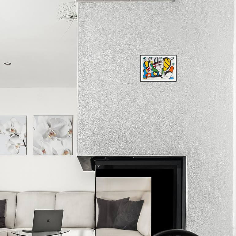 Original Abstract Humor Drawing by Nathalie Gribinski