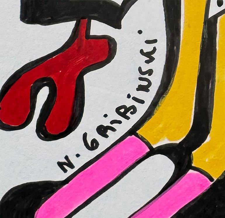 Original Abstract Expressionism Abstract Drawing by Nathalie Gribinski