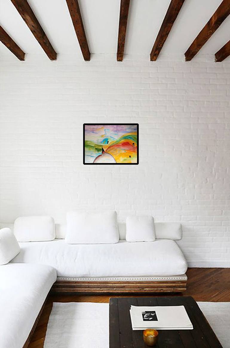 Original Abstract Landscape Painting by Nathalie Gribinski