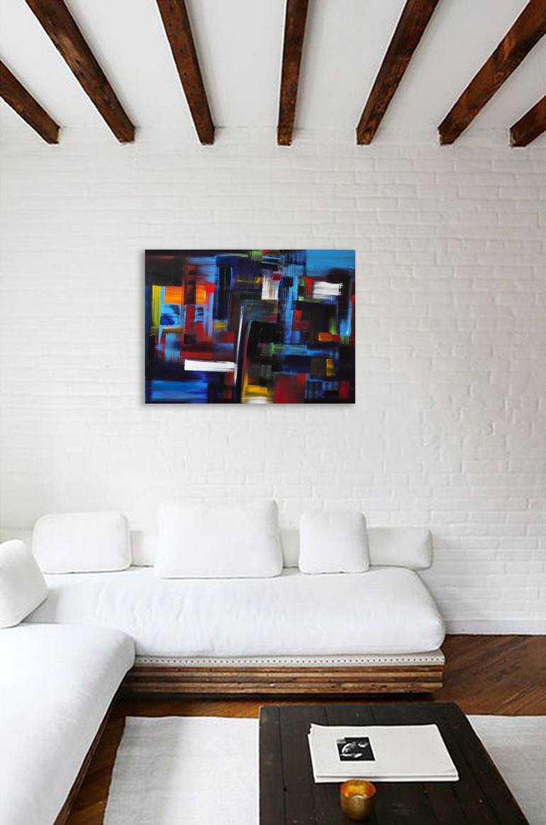 Original Cubism Abstract Painting by Nathalie Gribinski