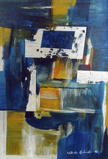 Original Fine Art Abstract Paintings by Nathalie Gribinski