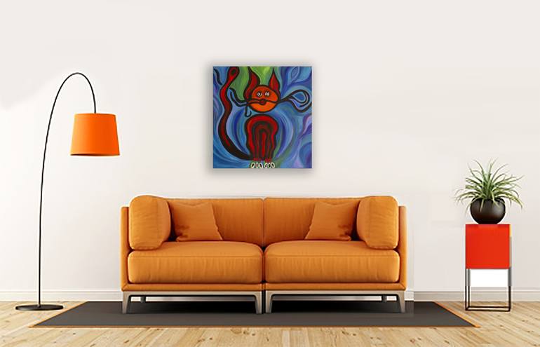 Original Abstract Animal Painting by Nathalie Gribinski