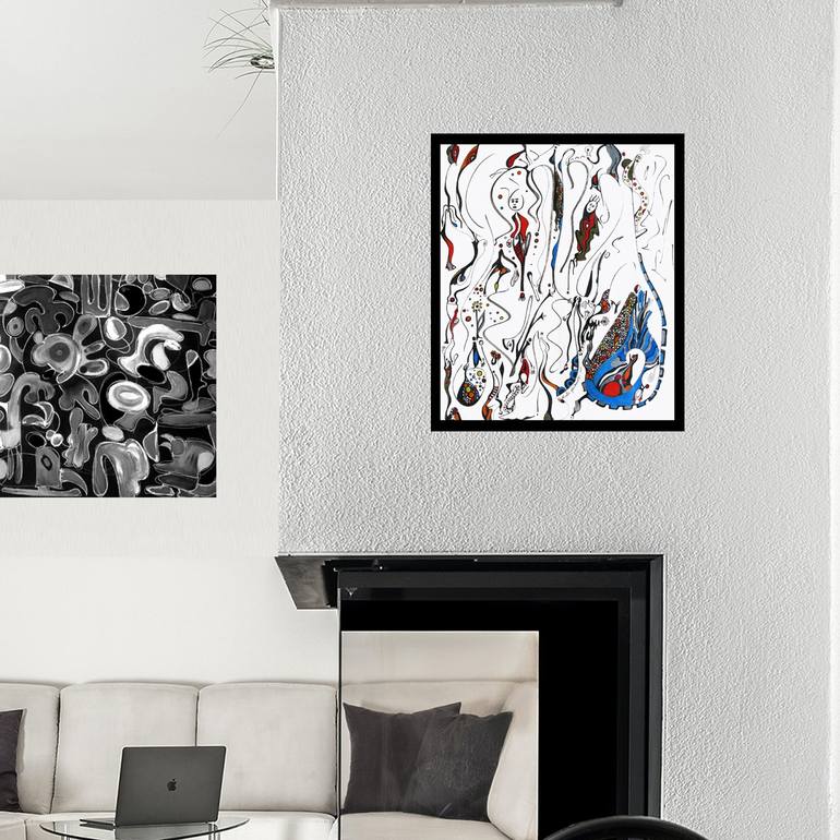 Original symbolism Abstract Painting by Nathalie Gribinski