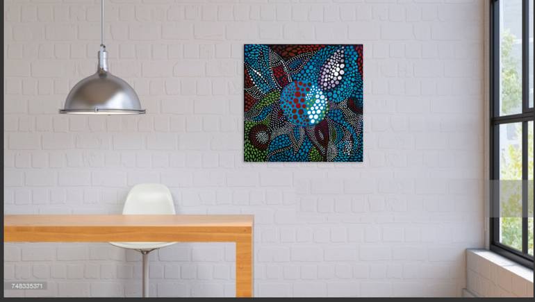 Original pointillism Abstract Painting by Nathalie Gribinski