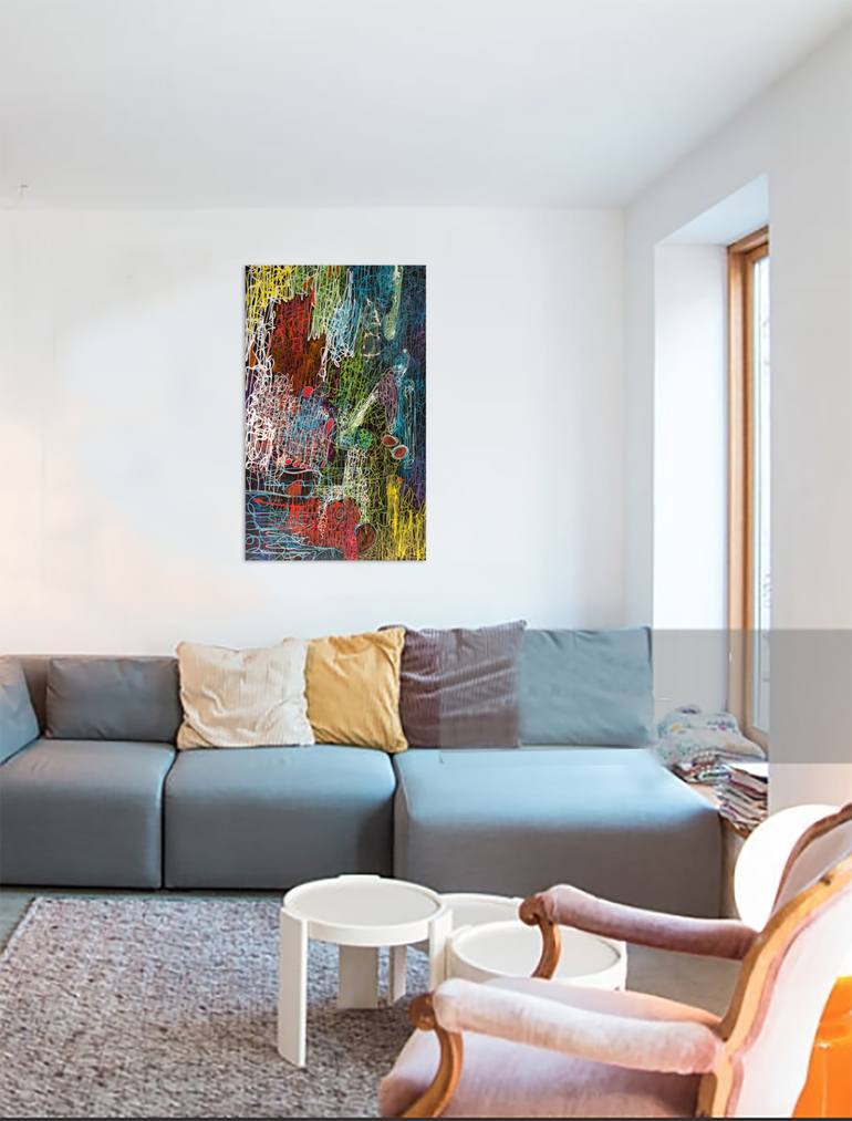 Original Fine Art Abstract Painting by Nathalie Gribinski