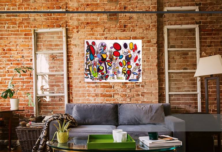 Original Fine Art Abstract Painting by Nathalie Gribinski