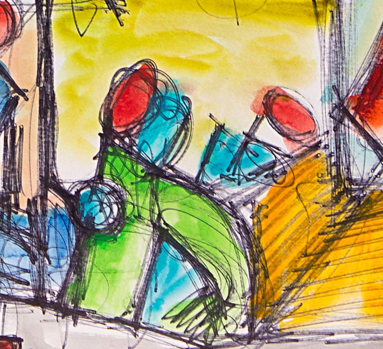 Original Abstract Expressionism Abstract Painting by Nathalie Gribinski