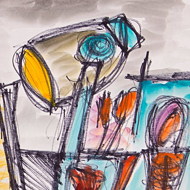 Original Abstract Expressionism Abstract Painting by Nathalie Gribinski