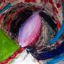Abstract art created with acrylics on unstretched canvas. It can be hung as is like a tapestry, stretched or framed.