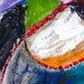 Abstract art created with acrylics on unstretched canvas. It can be hung as is like a tapestry, stretched or framed.