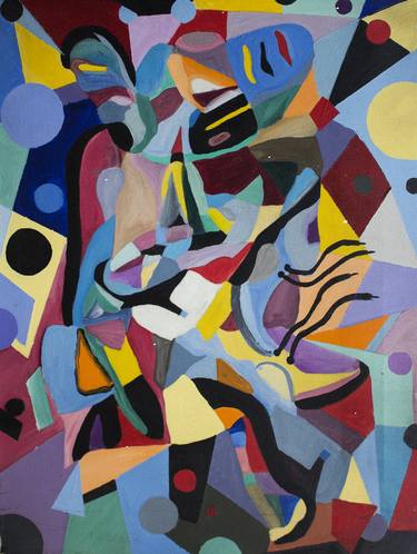 Original Cubism Abstract Paintings by Nathalie Gribinski