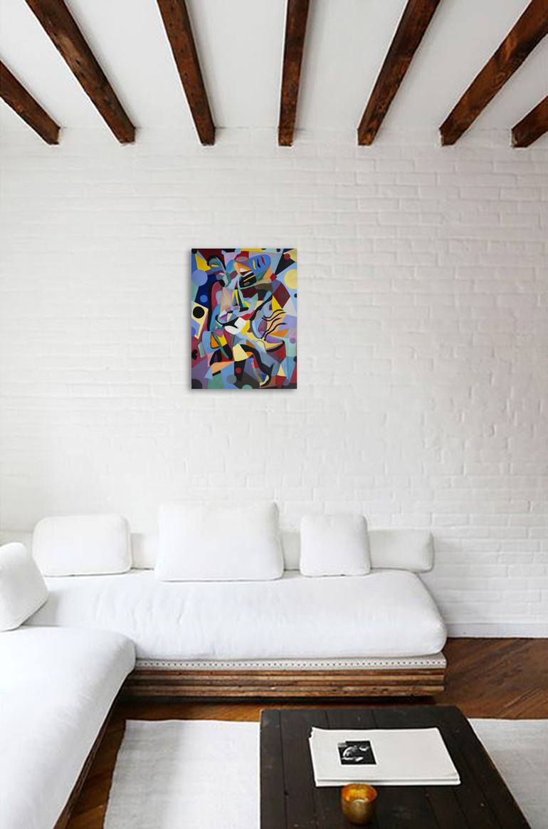 Original Cubism Abstract Painting by Nathalie Gribinski