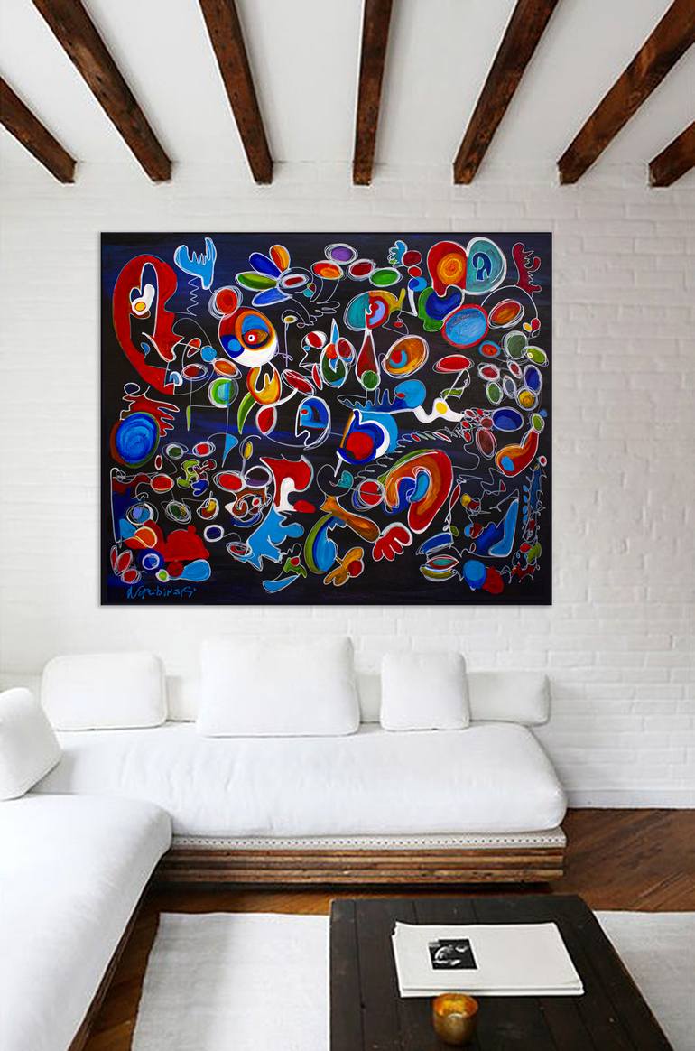 Original Abstract Expressionism Abstract Painting by Nathalie Gribinski