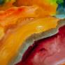 This abstract painting has been created with watercolors and markers on paper.