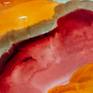 This abstract painting has been created with watercolors and markers on paper.