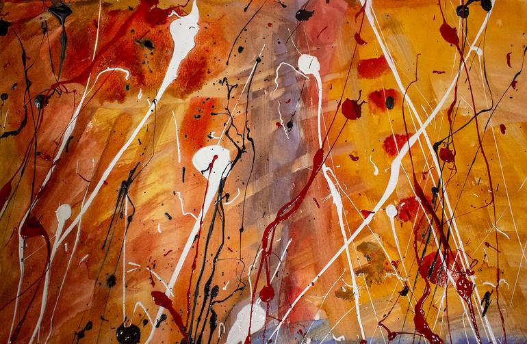Original Abstract Expressionism Abstract Painting by Nathalie Gribinski