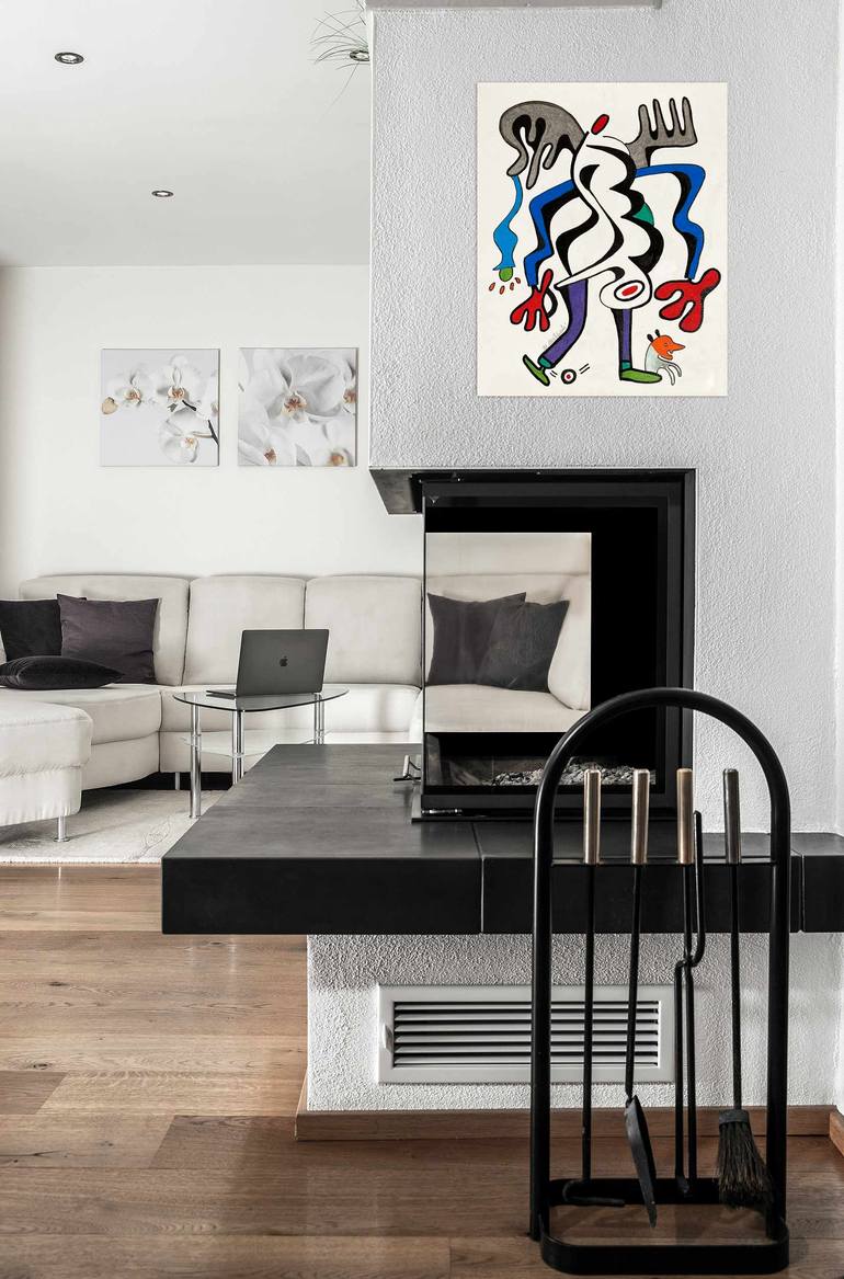 Original Abstract Fantasy Painting by Nathalie Gribinski